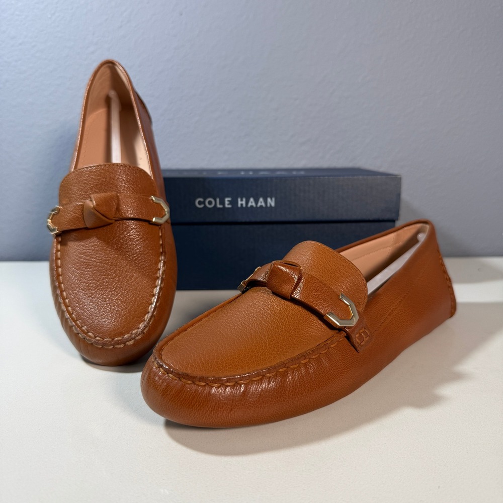 Cole Haan Evelyn Bow Driver Loafer Shoes‎ Leather Women Size 6.5